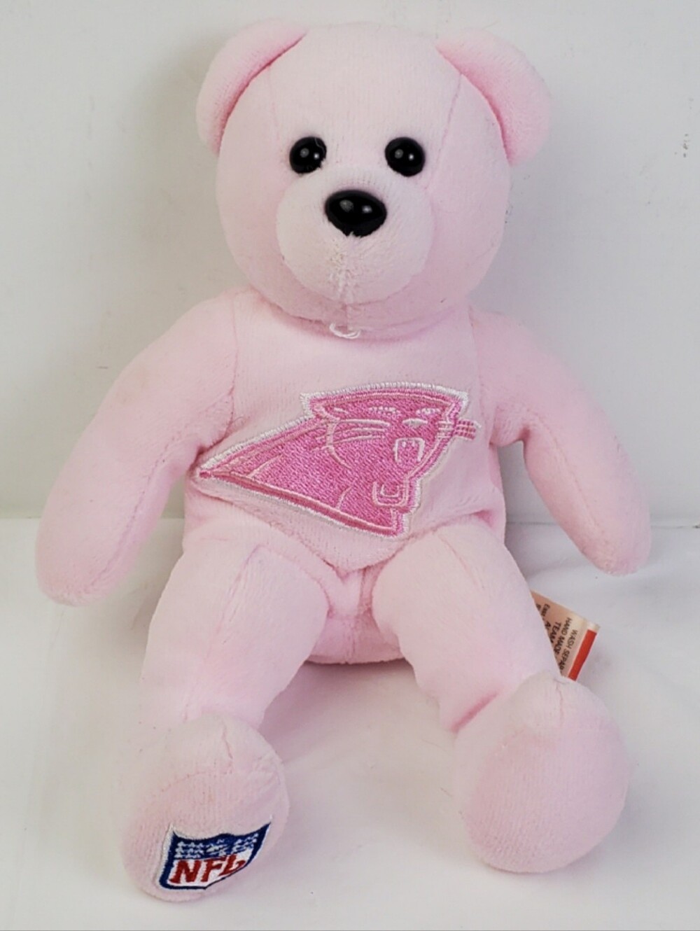 Team Beans Authentic VTG FOCO NFL Carolina Panthers Pink Breast Cancer Bear GUC
